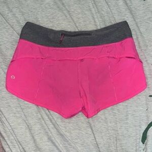 Hot pink Lulu lemon speed up 2.5” shorts